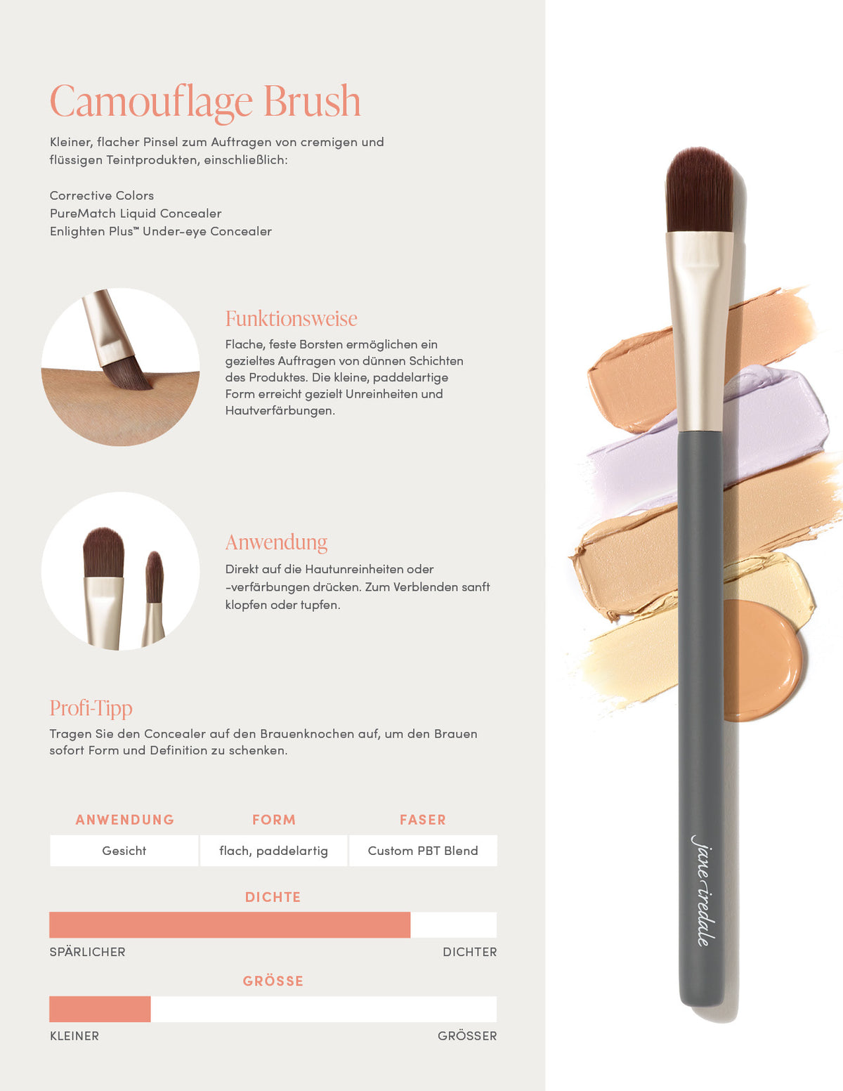 Lidschatten-Primer-Pinsel – Flacher Concealer-Pinsel Für Creme & Flüssigprodukte, Zum Auftragen, Mischen & Grundieren