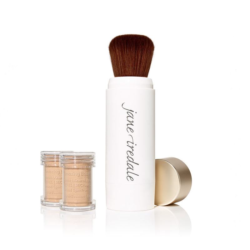 jane iredale - Amazing Base Refillable Brush - Honey Bronze - Nachfüllbarer Make-up Pinsel - jane iredale Mineral Make-up - ZEITWUNDER Onlineshop - Kosmetik online kaufen