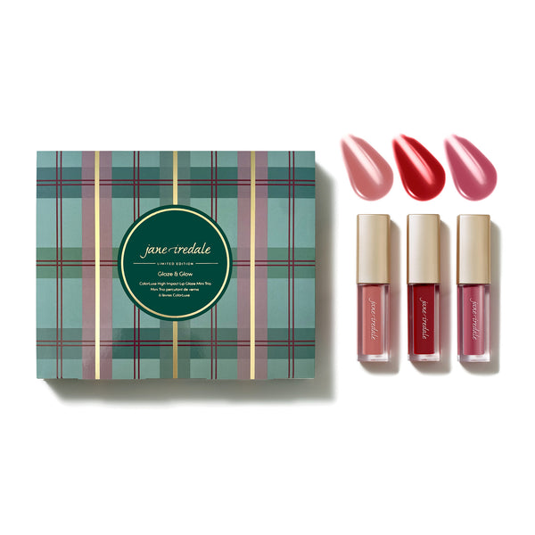 jane iredale - Glaze & Glow ColorLuxe High Impact Lip Glaze Mini Trio - Limited Edition - Lip Gloss - jane iredale Mineral Make-up - ZEITWUNDER Onlineshop - Kosmetik online kaufen